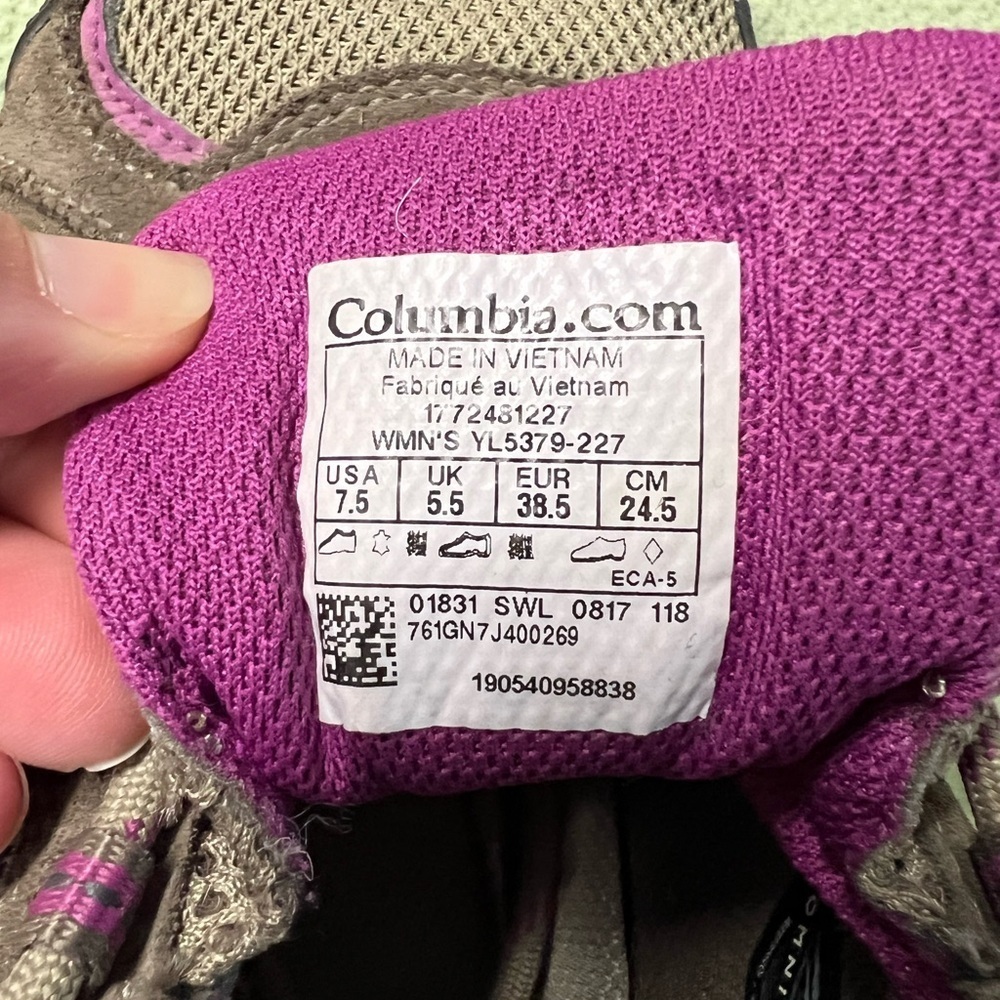 Columbia Women's Brown and Purple Athletic Shoes - Picture 8 of 8